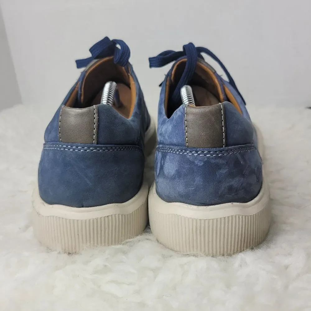 Clarks Cambro Men's Sneaker Size 11 Blue Leather Canvas Lace Up Shoes